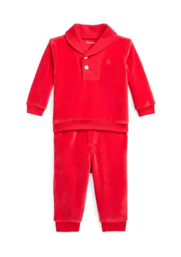 Baby Boys Velour Pullover and Pants Set