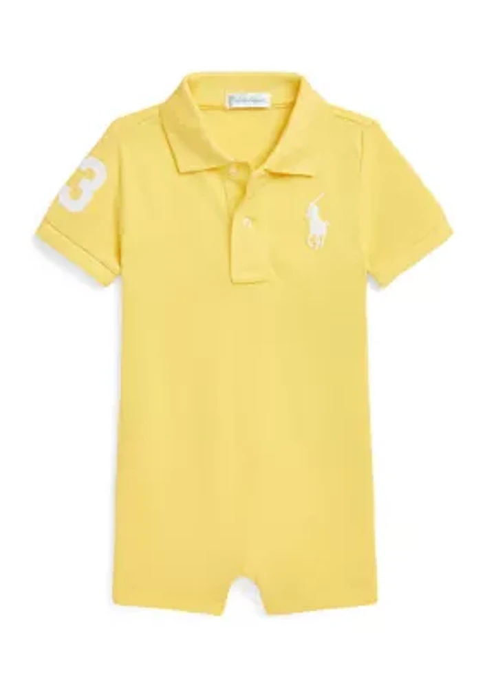 Baby Boys Big Pony Cotton Mesh Polo Shortall