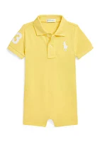 Baby Boys Big Pony Cotton Mesh Polo Shortall