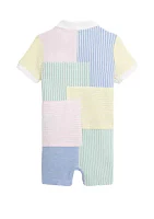 Baby Boys Patchwork Cotton Mesh Shortall