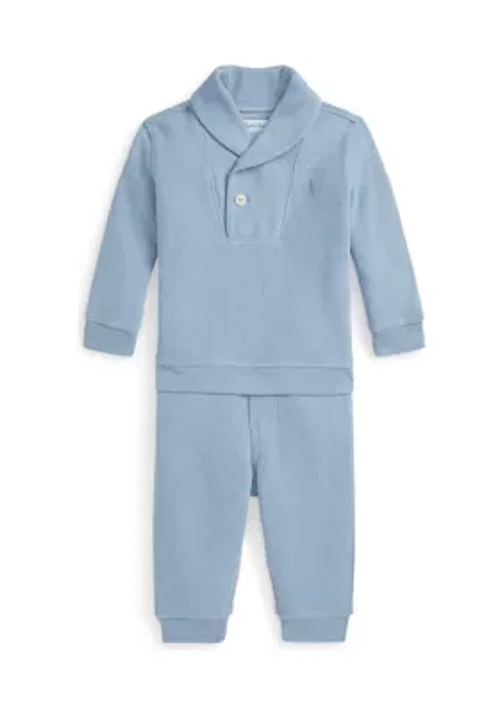 Baby Boys French-Rib Cotton Pullover & Pants Set