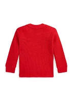 Baby Boys Waffle Knit Cotton Long Sleeve T-Shirt