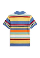 Baby Boys Striped Cotton Mesh Polo Shirt