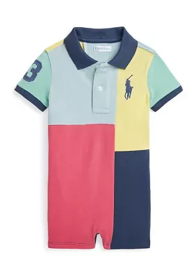 Baby Boys Big Pony Cotton Mesh Polo Shortall