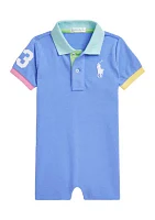 Baby Boys Big Pony Cotton Mesh Polo Shortall