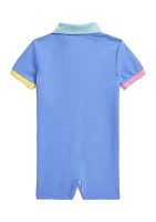 Baby Boys Big Pony Cotton Mesh Polo Shortall