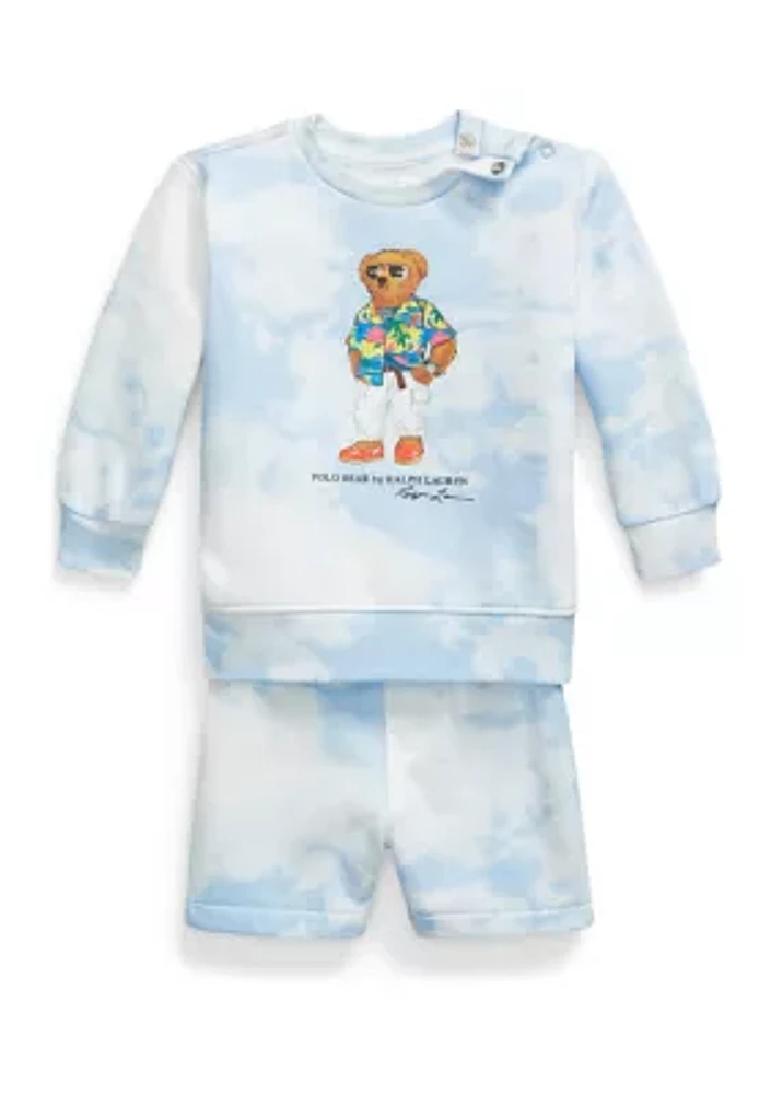 Baby Boys Polo Bear Fleece Sweatshirt & Short Set