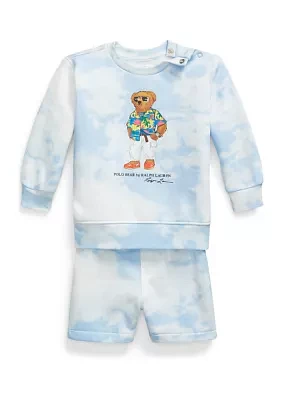 Baby Boys Polo Bear Fleece Sweatshirt & Short Set