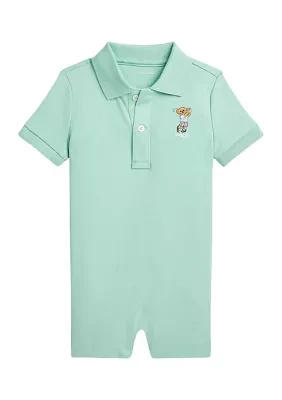 Baby Boys Polo Bear Soft Cotton Shortall