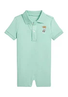 Baby Boys Polo Bear Soft Cotton Shortall