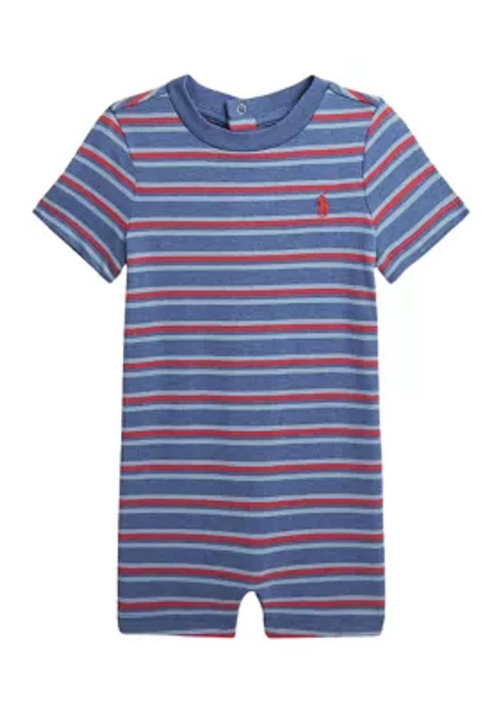 Baby Boys Striped Cotton Jersey Shortall