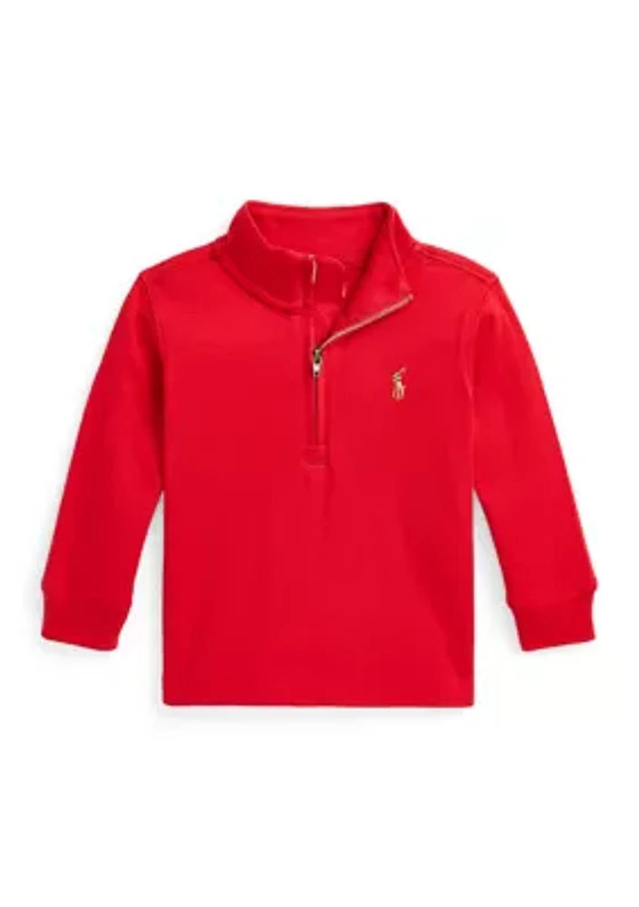 Baby Boys Cotton Interlock Quarter Zip Pullover Sweatshirt