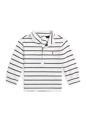 Baby Boys Striped Cotton 1/4 Zip Pullover