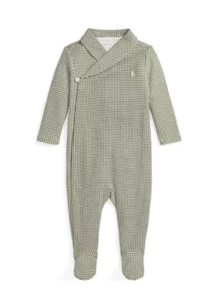 Baby Boys Houndstooth Cotton Footed Coverall