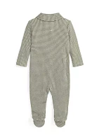 Baby Boys Houndstooth Cotton Footed Coverall