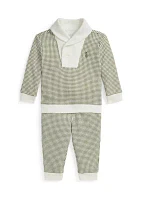 Baby Boys Houndstooth Cotton Pullover & Pants Set