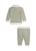 Baby Boys Houndstooth Cotton Pullover & Pants Set