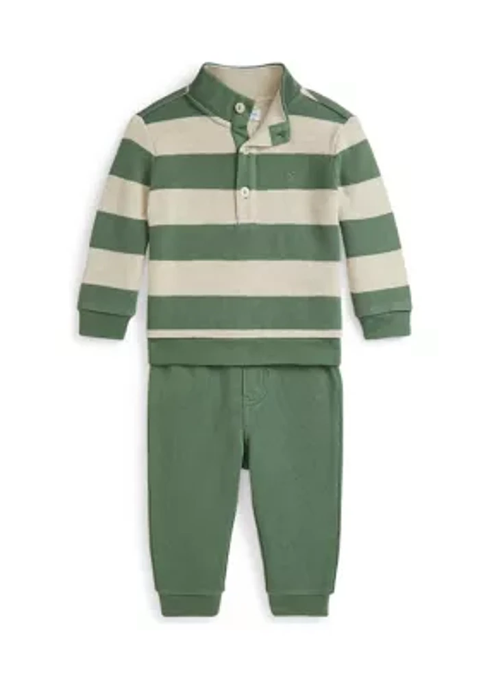 Baby Boys French Rib Cotton Pullover & Pants Set