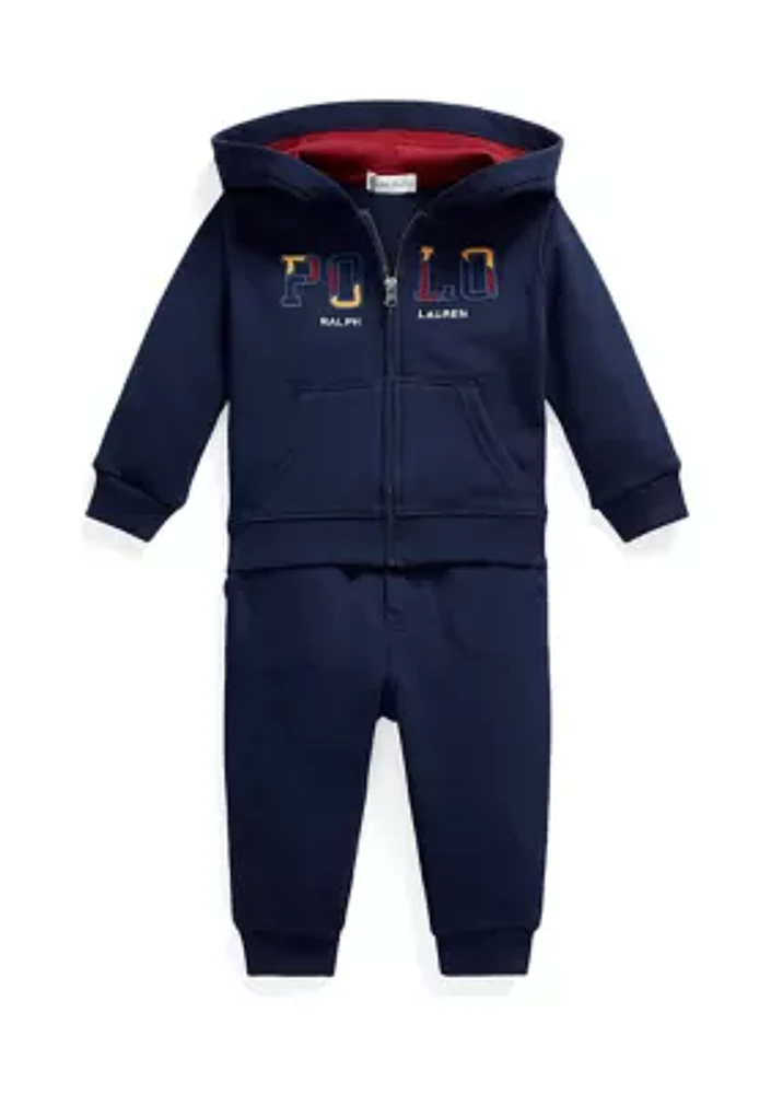 Baby Boys Corduroy Logo Fleece Hoodie & Pants Set