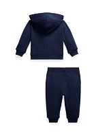 Baby Boys Corduroy Logo Fleece Hoodie & Pants Set