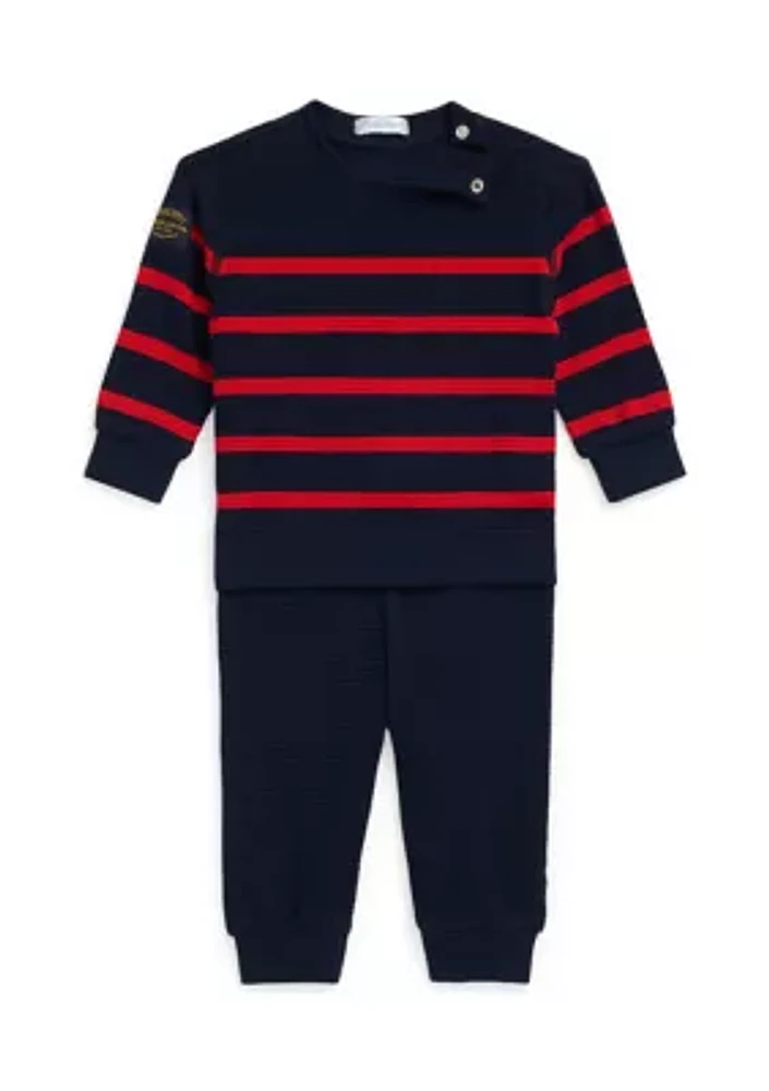 Baby Boys Waffle Knit Sweater and Pants Set