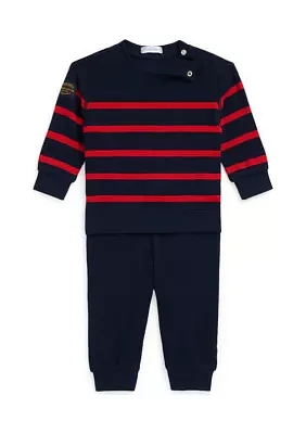 Baby Boys Waffle Knit Sweater and Pants Set