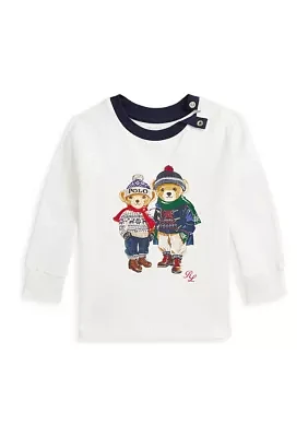 Baby Boys Polo Bear Cotton Long Sleeve T-Shirt