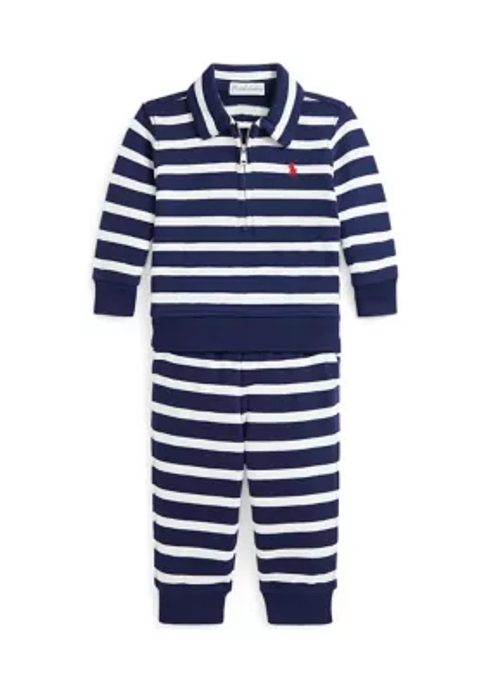 Baby Boys Striped French Terry Pullover & Pants Set