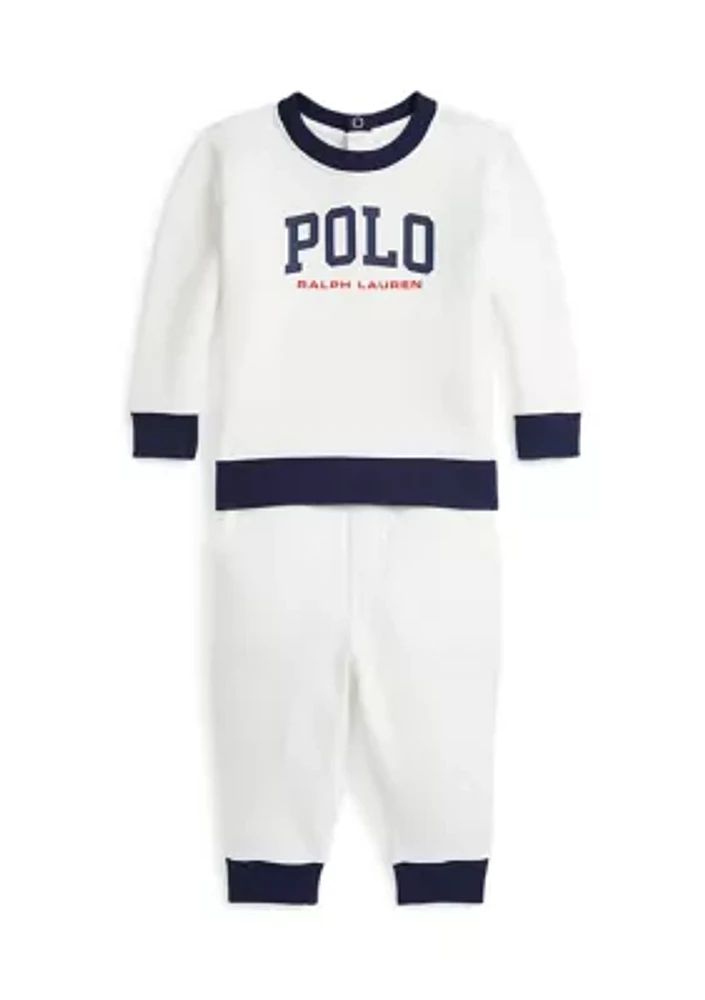 Baby Boys Logo Fleece Sweatshirt & Jogger Pants Set