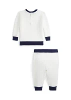 Baby Boys Logo Fleece Sweatshirt & Jogger Pants Set