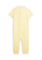 Baby Boys Cotton Oxford Mesh Polo Coverall