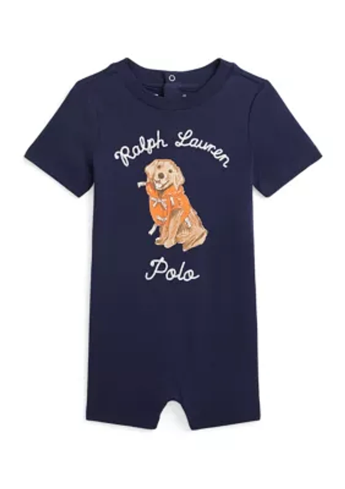 Baby Boys Dog Printed Cotton Jersey Shortall