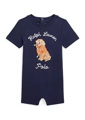 Baby Boys Dog Printed Cotton Jersey Shortall