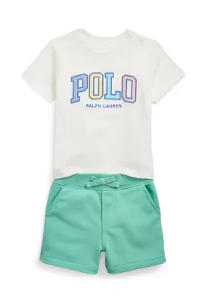 Baby Boys Logo Cotton T-Shirt & French Terry Shorts Set