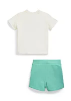 Baby Boys Logo Cotton T-Shirt & French Terry Shorts Set