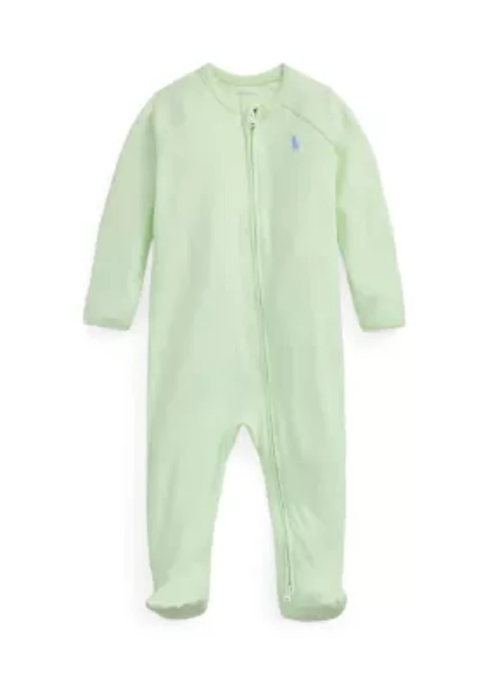 Baby Boys Cotton Interlock Footed Coverall