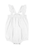 Baby Girls Sleeveless Poplin Bubble Romper