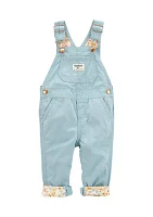 Baby Girls Floral Lined Overalls