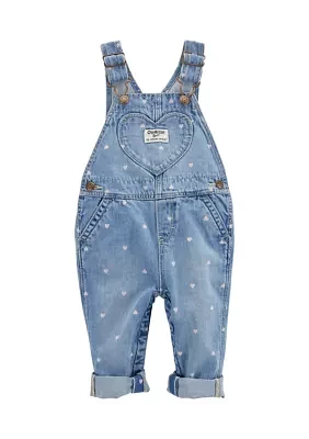 Baby Girls Heart Overalls