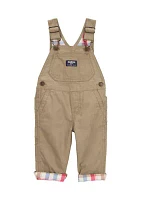 Baby Boys Plaid Lined Overalls