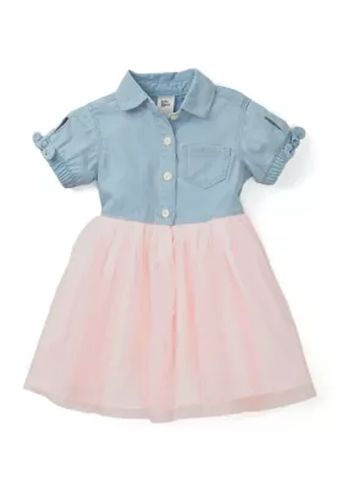 Baby Girls Denim Tulle Dress