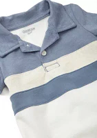 Baby Boys Knit Stripe Polo Bodysuit