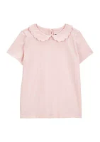 Toddler Girls Short Sleeve Peter Pan Collar Top