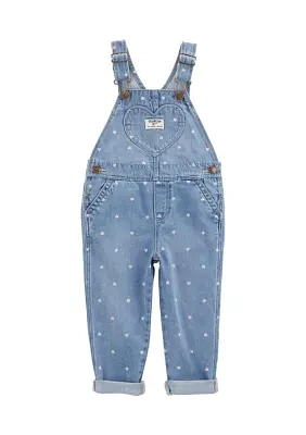 Toddler Girls Heart Overalls