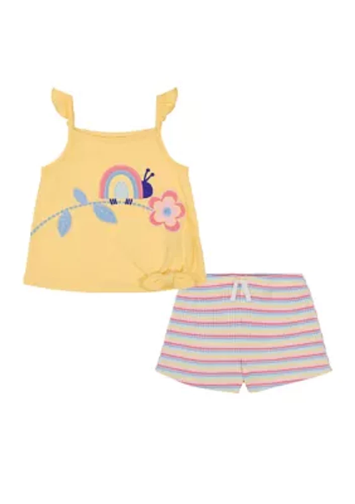 Toddler Girls Graphic Tank Top and Shorts Set