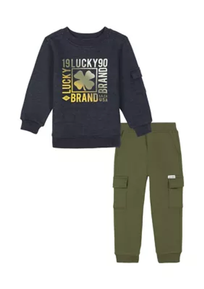 Toddler Boys Graphic Fleece Sweatshirt and Joggers Set