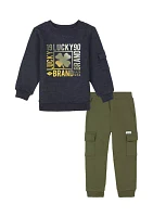 Toddler Boys Graphic Fleece Sweatshirt and Joggers Set