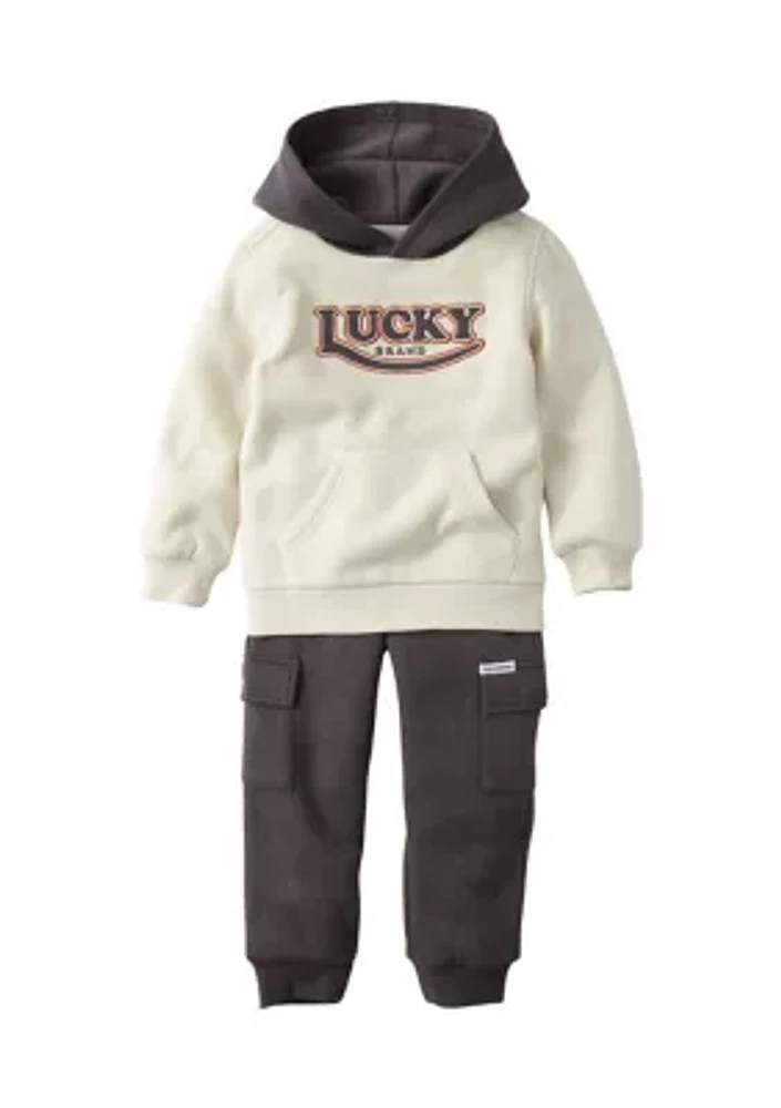 Toddler Boys Hooded Graphic T-Shirt and Joggers Set