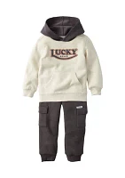 Toddler Boys Hooded Graphic T-Shirt and Joggers Set