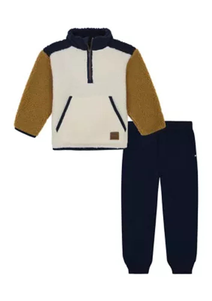 Toddler Boys Color Blocked Zip Pullover and Joggers Set